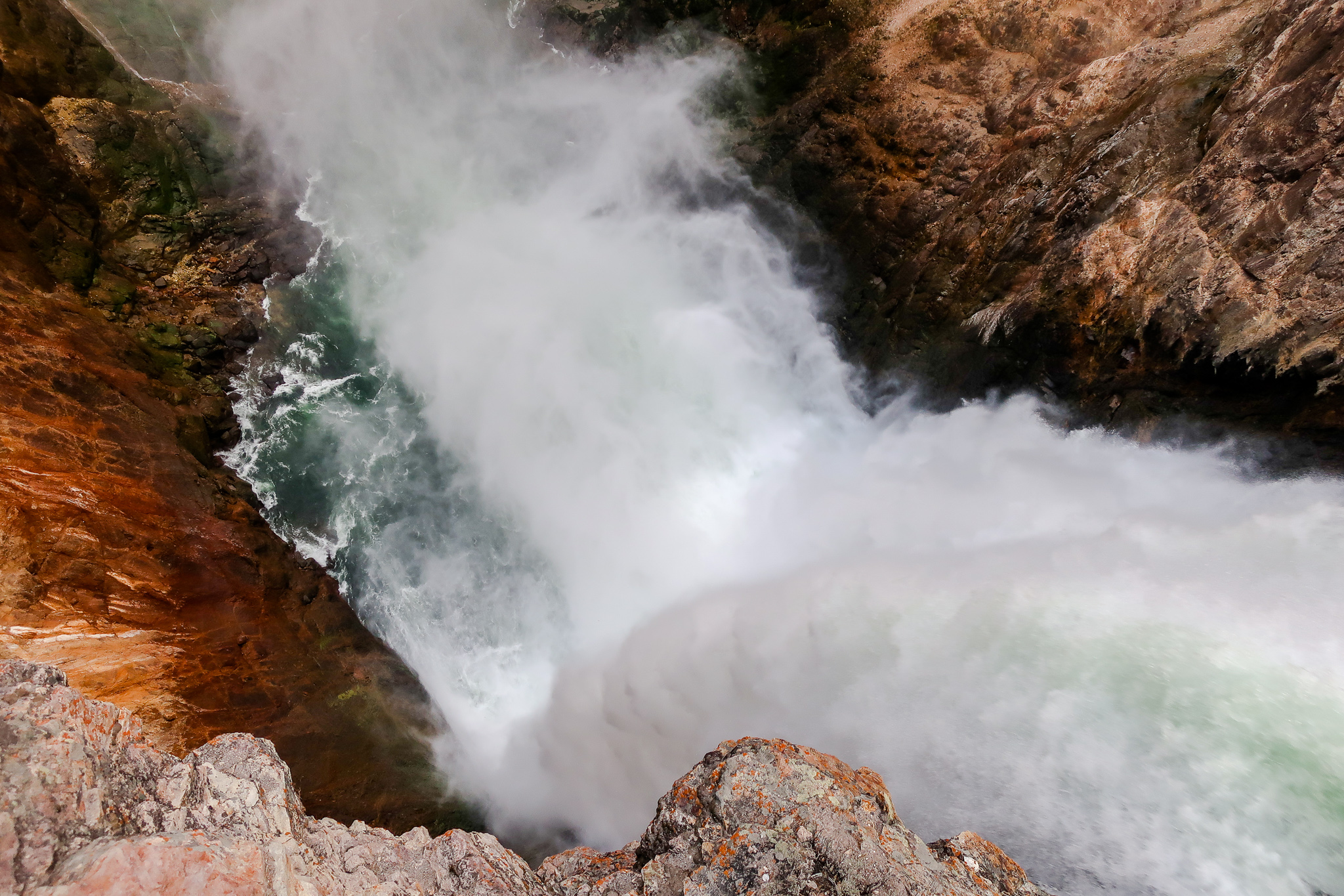 view from brink of the lower falls yellowstone itinerary national park guide for beginners
